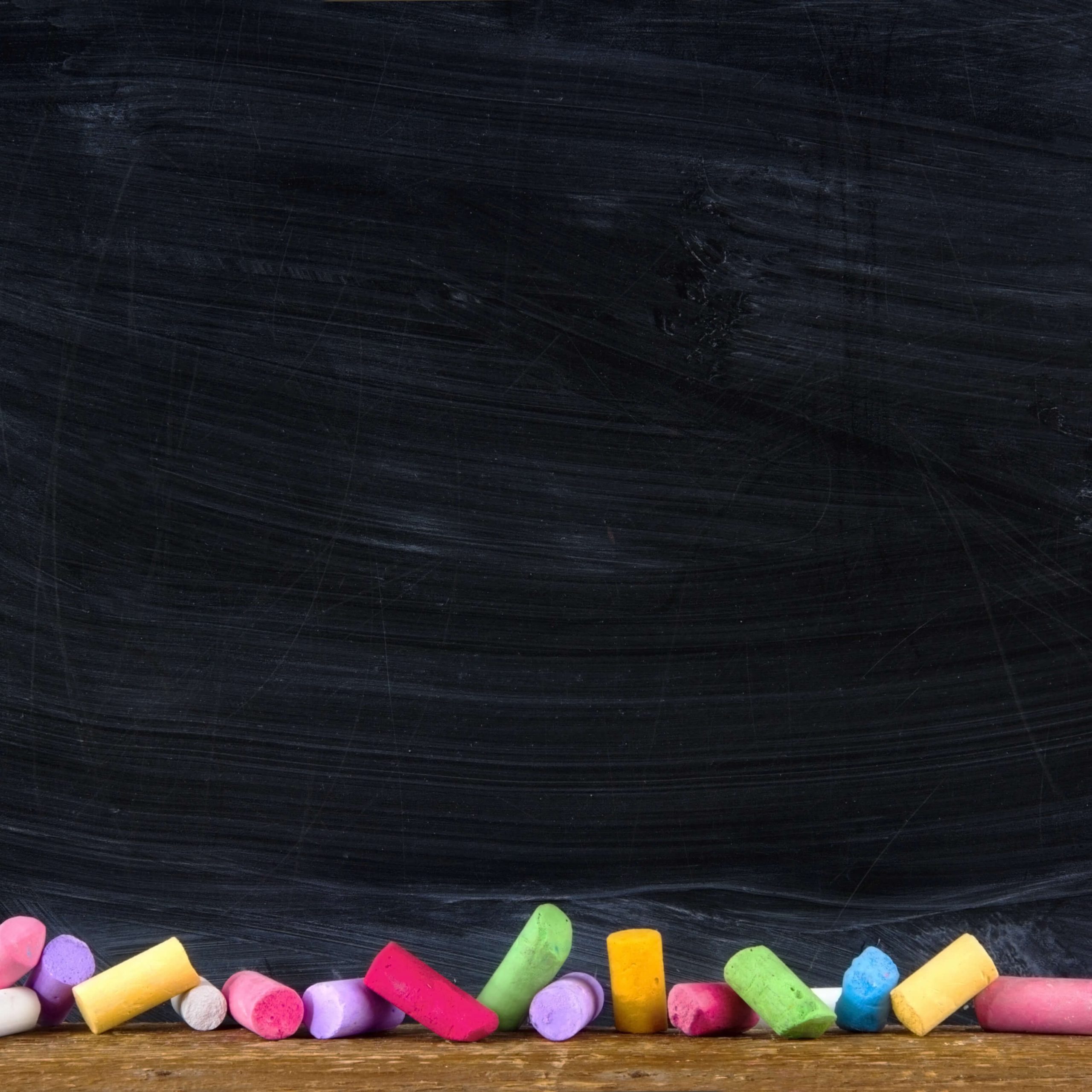 Chalkboard with colored chalk