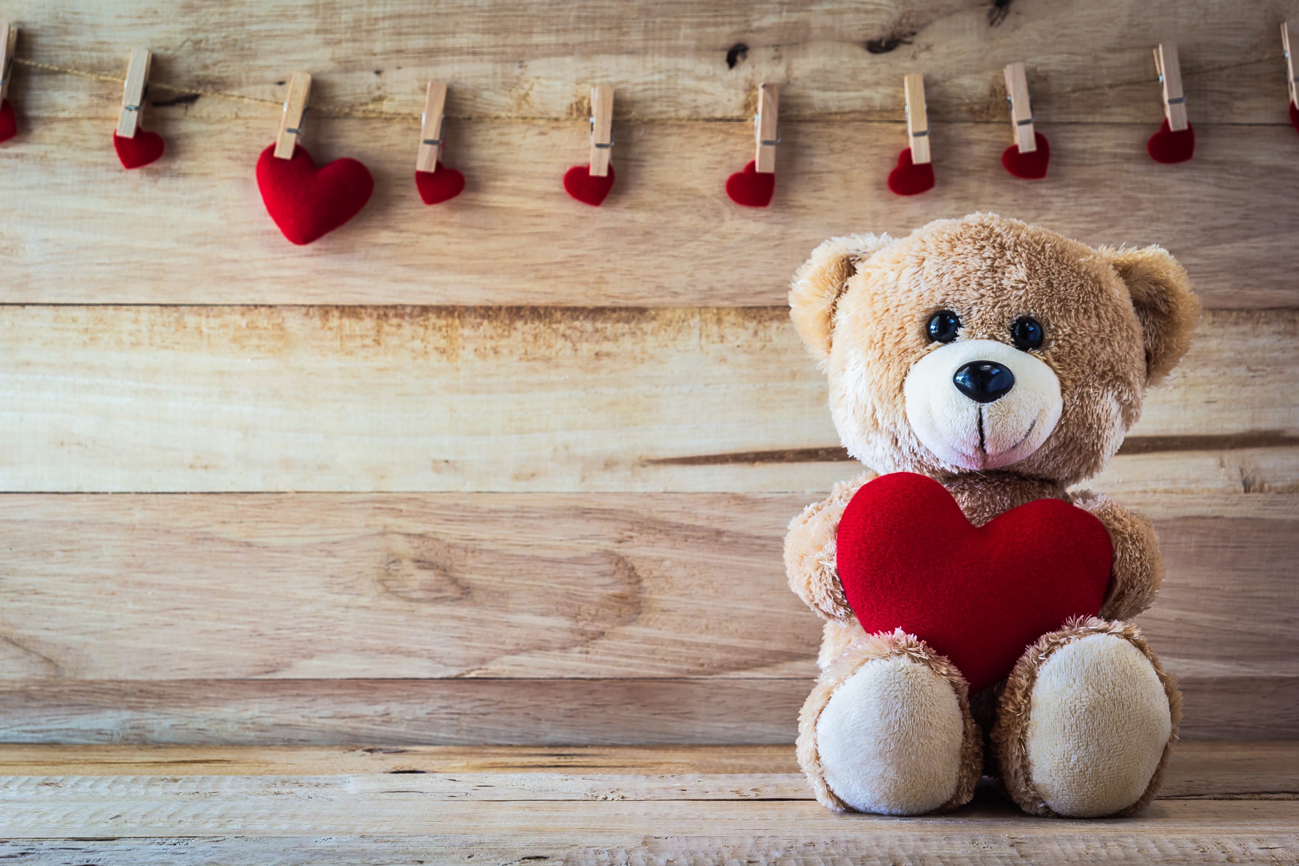teddy bear and hearts